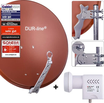 DUR-line 24 Teilnehmer Unicable-Set Satelliten-Komplettanlage Select 75/80cm rot - Bild 1 von 4