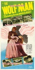 WOLF MAN 1948 Lon Chaney HORROR Man To Beast =POSTER 3 Sizes 4 Ft / 6 Ft / 7 Ft 