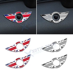 2x Union Jack Flag Door Lock Knob Wing Emblem Rings For Mini Cooper R55 R56 R57 - Foto 1 di 18
