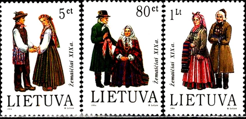 Lithuania 1994 Sc493-5 Mi557-9 3v mnh Costumes of Zemaiciai Cover