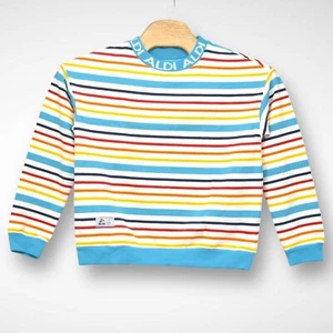 Aldi Gear 2024 Womens Med. Striped Pullover Sweatshirt Crewneck Pullover Spring - Picture 1 of 9