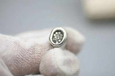 Anillo retirado Silpada plata esterlina circonita cúbica banda martillada talla 8,5 Foto 1 de 4