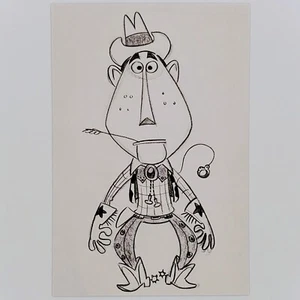 Toy Story Postkarte Woody Disney Pixar Jeff Pidgeon Bleistift Konzept Kunst Cowboy - Bild 1 von 2