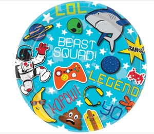 Epic Party Video Game Gamer Kids Birthday Party 7" Paper Dessert Plates - Picture 1 of 3