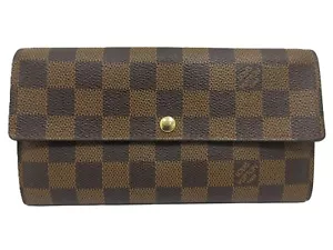 Auténtico Louis Vuitton Damier Portefeuille Sarah N61734 Excelente Con Caja 109223 - Imagen 1 de 13