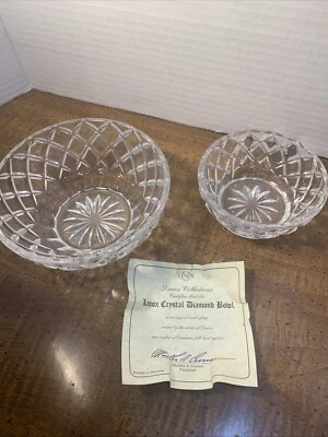 Lenox Crystal Diamond Bowls, 5" & 3.5" - Image 1 of 4