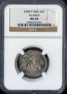 2008-P Alaska State Quarter NGC MS68 SMS Quality - Picture 1 of 2