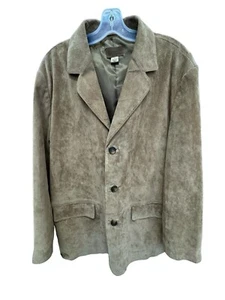 Pendleton Mens Light Brown Suede Shacket Jacket Vintage Size Large 3 Buttons - Picture 1 of 5