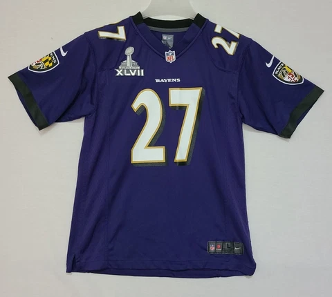 Nike Baltimore Ravens Ray Rice #27 Super Bowl XLVII Purple Jersey Sz L 14-16 Cover