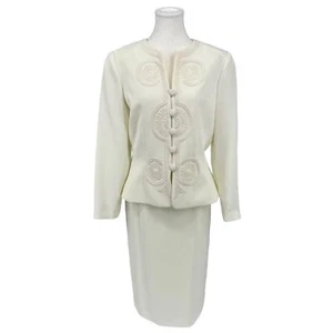 Vintage Adrianna Papellrock & Top Set bestickt weiß 8 - Bild 1 von 12