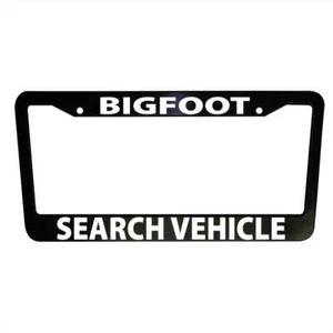 Big Foot Search Vehicle Funny Black Plastic License Plate Frame Car Parts Memes - Picture 1 of 7