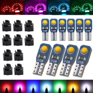 10PCS T5 W3W W1.2W PC74 2COB LED Car Dashboard Indicator Wedge Light Bulb Lamp - Picture 1 of 18