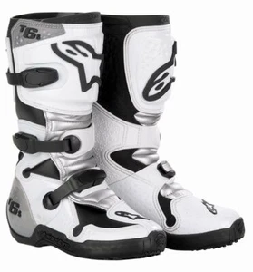 Botas de motocross Alpinestars Tech 6S Youth Teens blanco/negro/plateado 06 (39) - Imagen 1 de 1