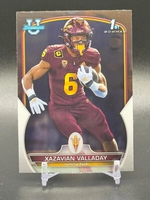 2022 Bowman Chrome U XAZAVIAN VALLADAY Bowman 1st Arizona State & New York Jets - Image 1 of 2
