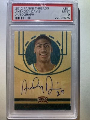 2012-13 Panini Threads Basketball Anthony Davis Rookie Auto PSA 9 #201  - Image 1 of 2