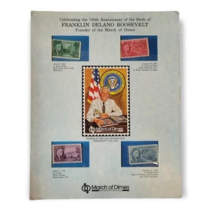 FRANKLIN D ROOSEVELT FDR - 1945 Set of 4 Stamps March of Dimes 100th Anniversary - Picture 1 of 5