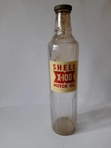 Botella de aceite de cuarto Shell X100. Esso. Móvil. Carcasa. BP. - Imagen 1 de 3