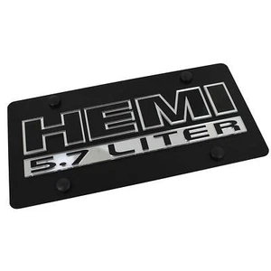 Hemi 5.7 Liter Name License Plate (Black) - Picture 1 of 4
