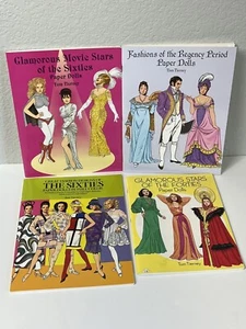 Vintage 90’s Tom Tierney Paper Doll Books Fashion & Movie Stars X4 New & Uncut - Picture 1 of 9