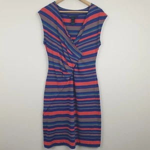 Marc by Marc Jacobs Striped Dress Women's Medium Blue Asymmetric Knee Length - Picture 1 of 16