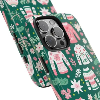 Festive Sweater Tough Phone Case - Glossy Finish, Shockproof, Wireless Charging - Image 1 of 3