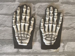 Adult  small Skeleton Hands Bone gloves  Halloween - Picture 1 of 10