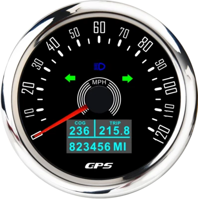 85mm GPS Speedometer 0-120MPH With Turning Light for Motorcycles Boat Car ATV UK - Image 1 of 4