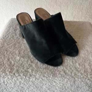 Sbicca Vintage Collection Green Corduroy Open Toe Heeled Mule Clogs Womens Sz 10 - Picture 1 of 7