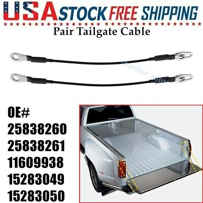 🔥Pair of Tailgate Cable For 07-2016 Chevrolet Silverado 1500 Silverado 2500 HD  - Изображение 1 из 4