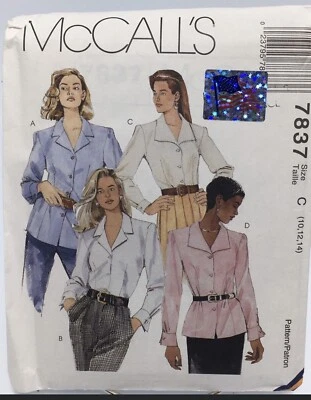 Blouse Size 10-14 M7837 Uncut 90s Sewing Pattern - Image 1 of 2
