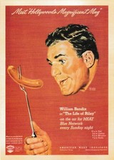 Vintage WILLIAM BENDIX MEAT adv style postcard Life of Riley Post Card