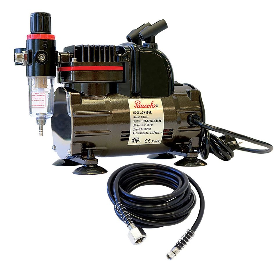Paasche 1/5 HP Airbrush Compressor w/ Regulator, Hose & Airbrush Holders  - Image 1 of 1