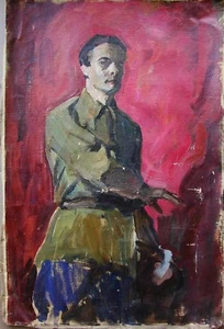 Ukrainian Soviet Oil Painting self-portrait impressionism realism - Picture 1 of 7