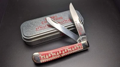 Estuche Trampero Navidad Suave Rojo Oscuro Hueso Regalo Lata Modelo 10574 Foto 1 de 4