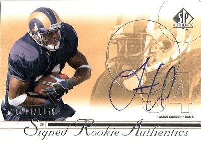 A4181- 2002 SP Authentic #203 Lamar Gordon RC Auto /1150 Rookie NM-MT - Image 1 of 2
