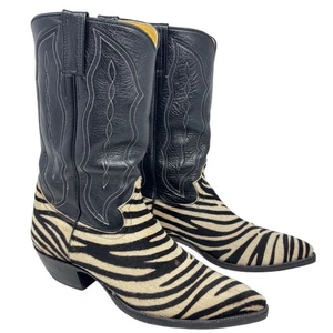 Vintage Champion Attitude Stiefel Herren 10,5 D Cowboy Zebra Exotisch Western Caboots - Bild 1 von 12