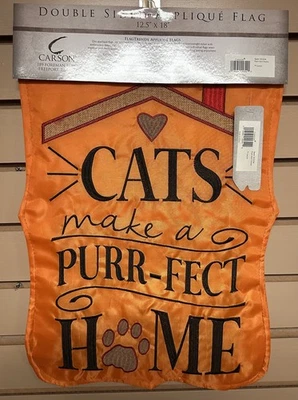 Bandeira para jardim ao ar livre Cats Make Purr Home Carson Home 12” X 18” - Imagem 1 de 4