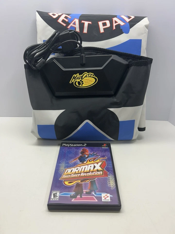 Mad Catz Beat Pad Dance Mat for PS2 + DDRMAX Dance Dance Revolution Game - Image 1 of 4