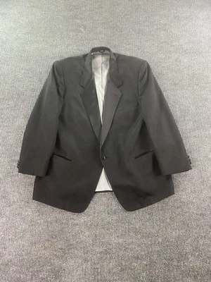 Vintage Christian Dior Tuxedo Jacket 50 L Black Wool Formal Wedding Luxury Satin - Image 1 of 4