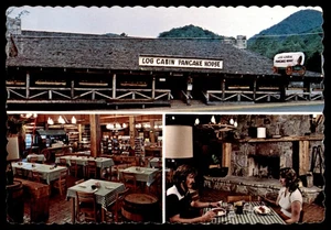 Postcard Log Cabin Pancake House Dining & Exterior, Gatlinburg, TN - Picture 1 of 2