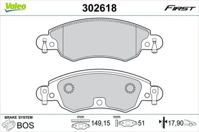 VALEO Bremsbeläge Satz Vorne für CITROËN C5 II (RC) C5 I (DC) 302618 - Bild 1 von 4