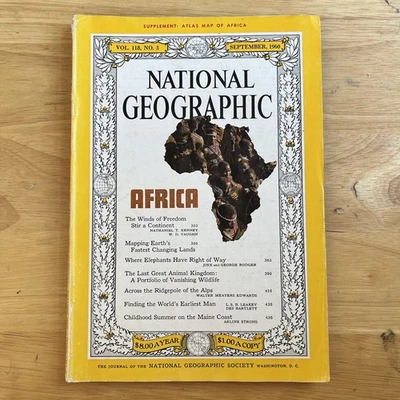 Vintage National Geographic September 1960 Africa Alpine Cableway Maine Coast Foto 1 de 4