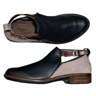 Botín Naot Kamsin Corte Elegante Cuero Gamuza Talla 41 Negro/Piedra Nubuck Foto 1 de 4