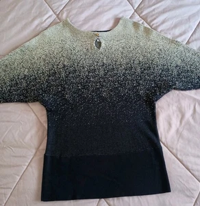 Notations Gr. S Sparkly Metallic Gold Black Ombre Dolman Batwing 3/4 Ärmel - Bild 1 von 9