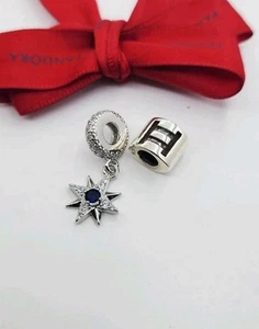 Pandora Star Sign Zodiac Charm Gemini  #790146 Plus Silver Star Charm - Bild 1 von 7