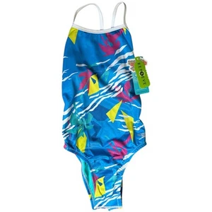 Speedo Eco Endurance Blue Palm Triangle Classic Fit Youth Size 22 NWT - Picture 1 of 6