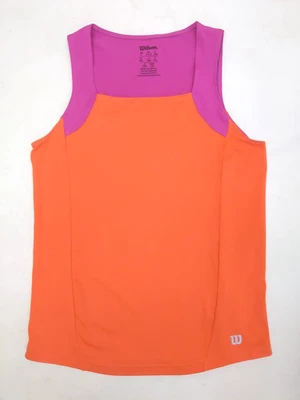 NUEVA CAMISETA SIN MANGAS WILSON naranja/rosa tenis gimnasio deportes niñas Foto 1 de 4