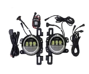Quake LED QTE916 4" 30w Fog Light Set with Halo & Turn Signal for Jeep JL and JT - Picture 1 of 1