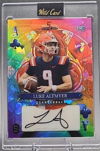Luke Altmyer 1/1 2024 Wild Card 5 Card Draw PRC Auto Rainbow Cracked Ice Illini - Picture 1 of 2