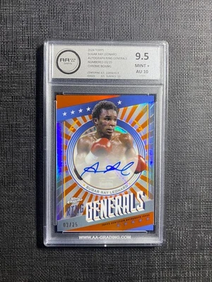Sugar Ray Leonard Autograph Ring Generals Numbered 03/25 Topps Chrome Boxing - Image 1 of 2
